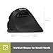 DELUX Wireless Ergonomic Mouse, Vertical Mouse for Small Hands, Silent Click Ergo Mouse, Up to 4000 DPI, 6 Buttons, Rechargeable, 2.4G/BT 5.2 Dual-Mode, Compatible with Laptop/PC (M618MINI-Black)
