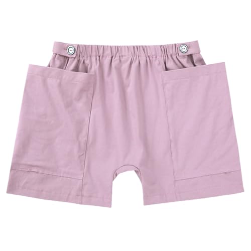 WEEOATAR Women Ostomy Pants Patient Underwear Incontinence Care Shorts,2 Side Pockets to Store Urine Bags Easy to Use,Fistula Pants for Nephrostomy,Suprapubic and Biliary Catheters(Purple,M)