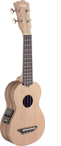 Stagg USX-ZEB-SE SopranoAcoustic-Electric Ukulele with Solid Cedar Top - Natural Matte