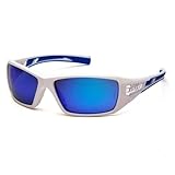 Pyramex Safety Velar Safety Glasses, White-Blue Frame/Ice Blue Mirror Lens Medium