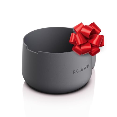 KoluaWax Reusable Silicone Waxing Pot for Hair Removal - Eyebrow, Bikini, Legs, Face, Brazilian Wax & More - Microwavable & Compatible w/Hard Wax Warmer Machine - Easy Grip Handle, & Non-Slip Base