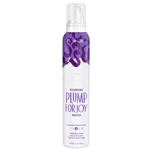 Plump for Joy Volumizing Hair Mousse, Medium Hold, Heat Protection,