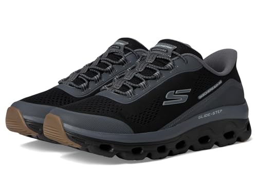 Consejos para Comprar Deportes Caballero favoritos de las personas. 46 Zapatilla Skechers Air-Cooled MF Glide-Step Heel Pillow No Tie Fit Slip-Ins Caballero, Neg/Gri 26.0 cm