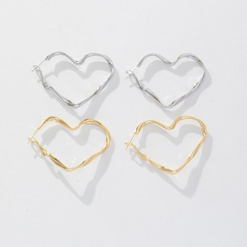 JUANKIKI Dangle Hoop Earrings for women,14K Gold Plated Huggic Heart Earring,Hypoallergenic,Gifts suitable for daily wear and Valentine's Day - image 7