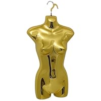 Gold-Full Hanging Female Mannequin Torso – Lightweight Polyethylene Display Bust – Wall-Mountable Body Form