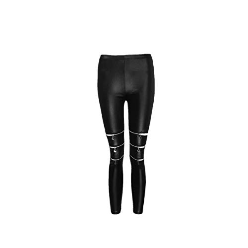 BaZhaHei Mujeres Pu Leggins cuero Skinny Elásticos pantalones Pantalones de mujer elásticos de bolsillo de imitación de cuero de imitación pantalones pitillo cintura alta Medias Pantalones cuero mujer