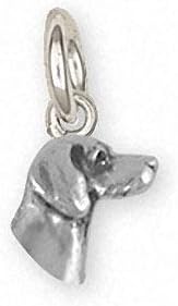 Weimaraner Charm Jewelry Sterling Silver Handmade Dog Charm WM3H-C