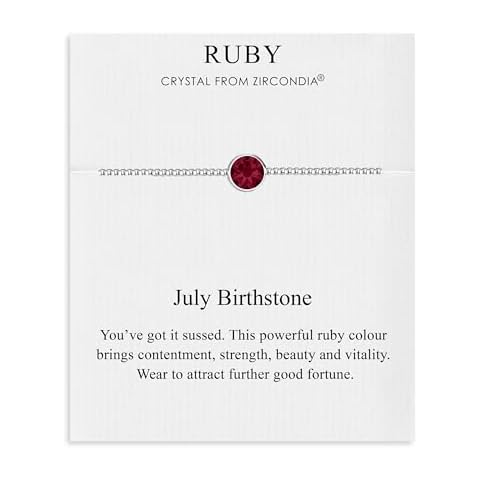 Philip Jones Ruby Birthstone Bracelet with Zircondia Crystals Cover