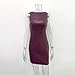 XLLAIS Sleeveless PU Faux Leather Sheath Dress Bodycon Mini Pencil Dress Grape X-Large
