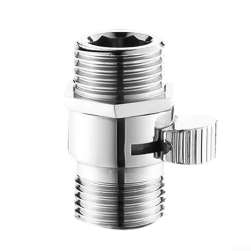 Oniissy Valvola di arresto per doccia, confezione da 2, in ottone, interruttore di controllo del flusso d'acqua, per soffioni portatili, installazione rapida, guarnizione filtro in acciaio inox (B)