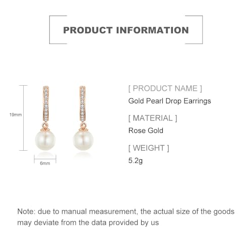 Women's 14K Gold Drop Earrings, Freshwater Cultured Pearl and Moissanite Dangle, Classy Fashion Jewelry, Ideal Gift for Birthdays, and Special Moments2