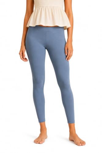 Image of Women's Cotton Lycra Ankle Length Leggings | Regular Rise, Soft 4 Way Stretch Fabric | Casual & Ethnic Wear