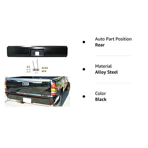 Wflnhb Steel Rear Bumper Roll Pan Replacement For Silverado Sierra 1999-2007 #TOP6