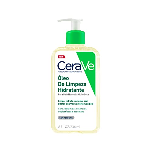 CeraVe Huile nettoyante moussante hydratante 236 ml pour peaux normales à très sèches avec squalane, triglycéride et 3 céramides essentielles (pour visage et corps) Cover