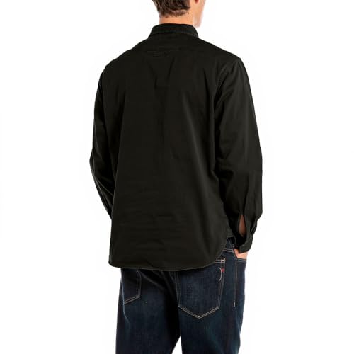 Replay Para Hombre. M4147.000.84762G Sobrecamisa Oxford Negro (M), Casual, AlgodóN, Manga Corta - 2
