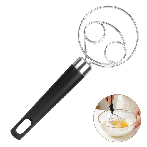 OSDUE Dänischer Schneebesen Dänischer Teigbesen aus Edelstahl Teigrührer Eierschläger Handmixer Holzgriff nicht rosten - Teigbesen mit bequemem und langem Griff ideal zum Kochen