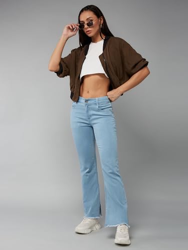 Image of Dolce Crudo Boot Cut High Rise Cropped Jeans for Women