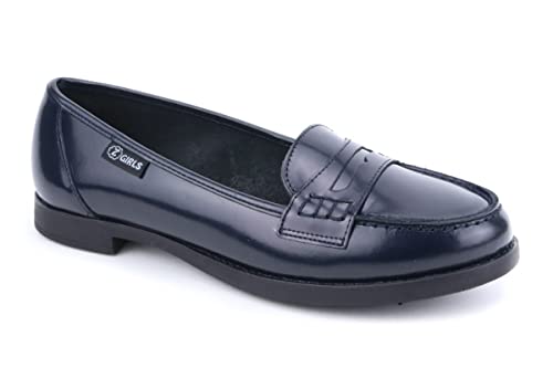 Mocasin Uni 483 College Marino Zapato Castellano Adolescentes NIÑA Uniforme Escolar Resistentes E Impermeables - Marino, 40