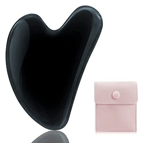 Gua Sha - Outils pour le visage, les yeux, le cou et le corps - Pierres de jade Gua Sha - Pour la thérapie physique et le spa - Pour le visage, les yeux, le cou et le...