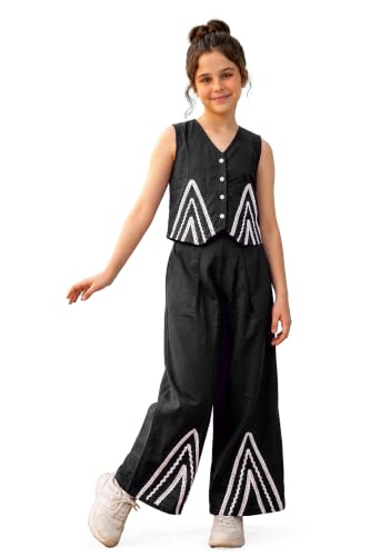 Image of Fashion Dream Girls Cotton Blend Embroidered Co-Ord Set|Coord Set|Combo Set|Kids Clothes for Girls
