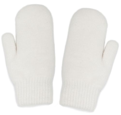 CaySep Winter Warm Mittens for Women Men-Soft Lining Cozy Stretchy Knit Mittens Double Layer Thick Outdoor Knitted Gloves