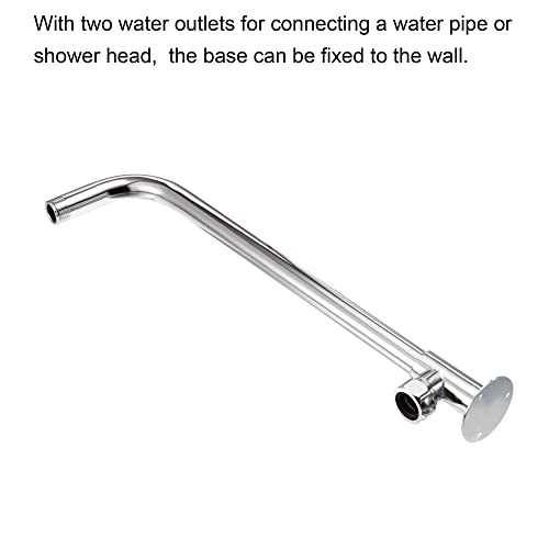 Patikil 22" Shower Head Extension Arm 90° Elbow, Copper Chromed Wall Mounted Holder For Bathroom Fixed Rainfall Shower Fitting, Silver Tone #TOP4
