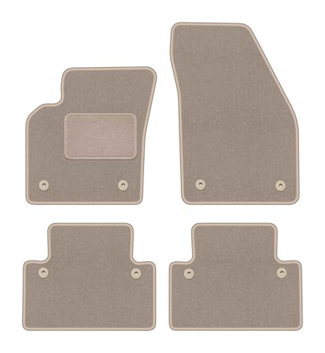 Tapis de voiture pour Volvo S40 II berline en velours beige avec ensemble complet de 4 pièces