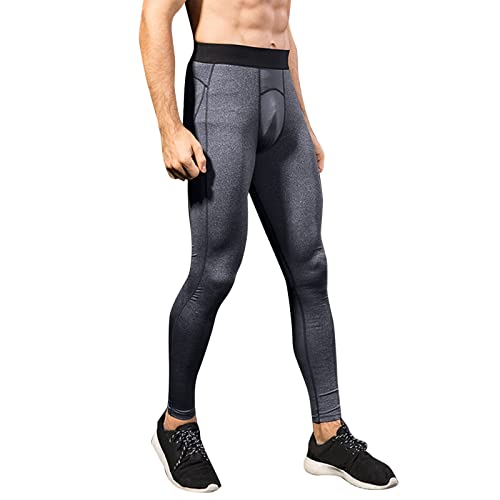 Cexiakong Pantalones funcionales largos para hombre, pantalones de compresión, pantalones de fitness, de secado rápido, leggings deportivos de capa base, transpirables, ligeros, ajustados, pantalones