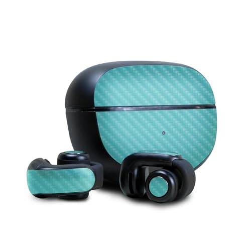 Image of Carbon Fiber Skin Compatible with Bose Ultra Open Earbuds - Solid Turquoise - Premium 3M Vinyl Protective Wrap Decal Cover - Easy to Apply | Crafted in The USA by MightySkins