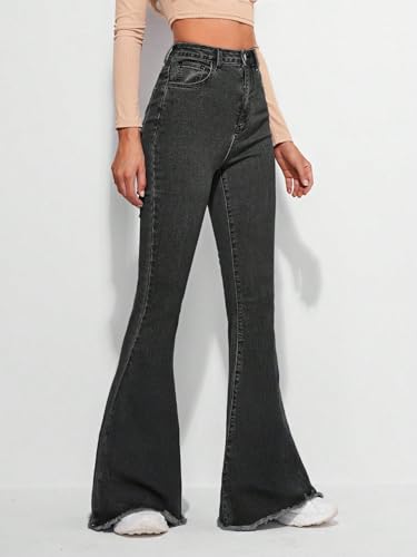 Image of KOTTY Women's Bootcut Flare Jeans with Slim Fit Thigh and Wide Hem Design