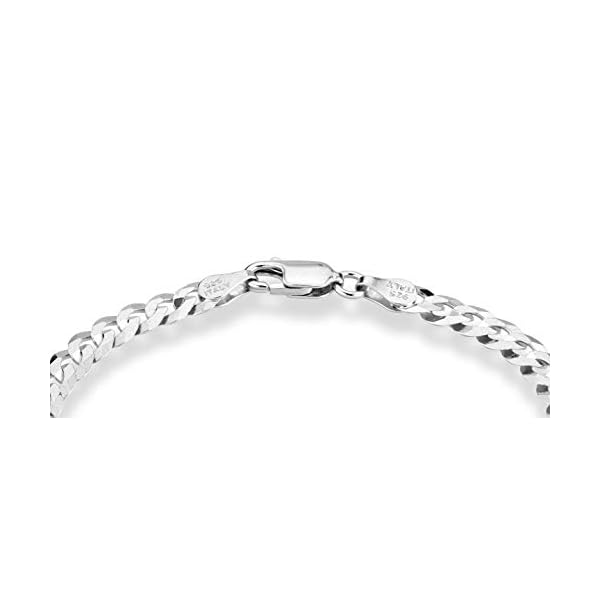 Miabella 925 Sterling Silver Italian 5mm Solid Diamond-Cut Cuban Link Curb Chain Bracelet for Men Women, Made in Italy (8.00 Inch)