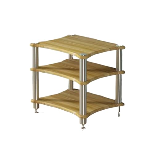 Emidor アンプキャビネット、アンプスタンド、オーディオキャビネット、衝撃吸収脚付きCDスピーカー、リビングルーム/オフィスに最適 (A,60*48*62CM)