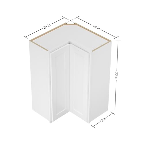 Image of Furinno Shaker Wall Easy Reach Kitchen Cabinet, Ready to Assemble, 12 D x 24 W x 36 H, White
