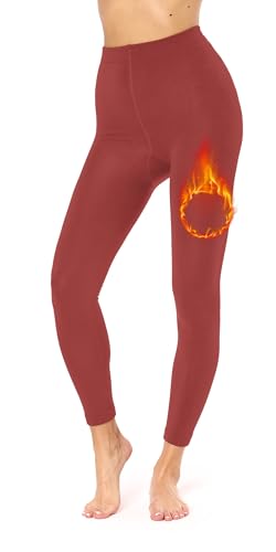 Merry Style Leggins térmicos Mallas Mujer inviernales Pantalón Mujer Leggings Mujer Polainas Vestir Calientes Ropa Mujer Invierno Outdoor Ropa termica Mujer MS-ATX-441 (Vino, XL/XXL)