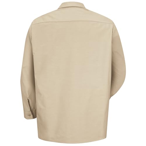 Image of Red Kap Men's Long Sleeve Industrial Work Shirt | Moisture Wicking Button Up, Wrinkle Resistance Fights Fading & Stains
