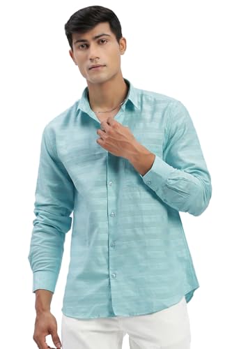 Image of SHOWOFFFF Men Solid Casual Shirt | Spread Collar Full Sleeves Cotton Shirt for Mens | Slim Fit Regular Length Shirt for Men's
