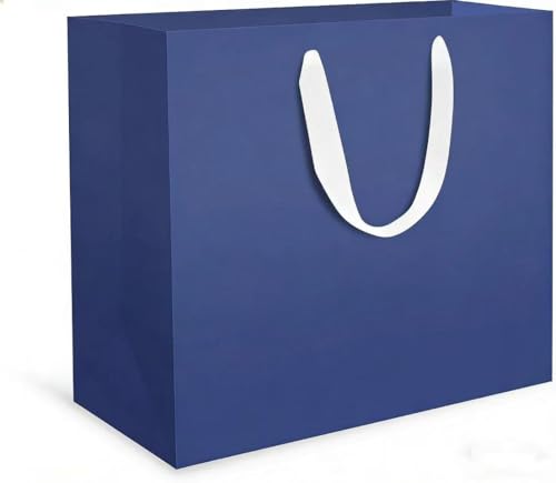 Sac bleu papier épais poignée résistante Serenelight L 32cm