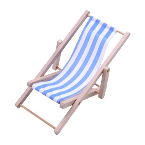 ビーチチェアドールハウス用小さな木製ラウンジャーモデルディスプレイ折りたたみ椅子1:12モデルおもちゃ女の子ドールハウスごっこ遊びグッズドールハウスアクセサリー