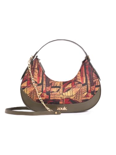 Image of ZOUK Women's Vanya Baguette | Crossbody Vegan Leather Sling Bag | Detachable Strap