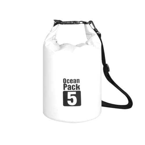 Dry Bag Waterproof, 5L Floating and Lightweight Dry Bags for Kayaking, Boating, Fishing, Swimming and Camping Beach Accessories - White miniatura 1