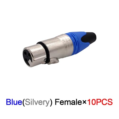 Conector de altavoz de 3 pines azul contra ruidos en micrófonos 10 piezas 2