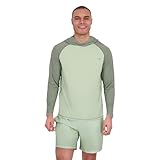Spyder Men's Hooded Long Sleeve Rashguard – Quick-Dry Swim Shirt Sun Protection, Performance Hoodie, Sage, Medium