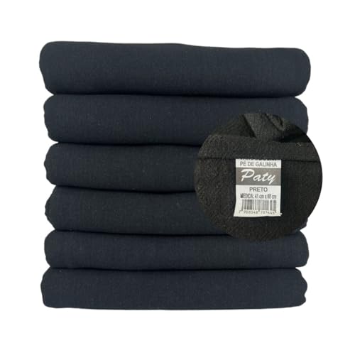 Kit 5 Pano De Prato Pé De Galinha 5 Cores - 100% Algodão (Preto)