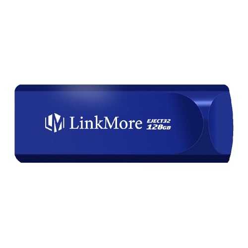 LinkMore EJECT32 128GB USB 3.2 Flash Drive, Read Speed up to 100MB/s, Retractable Design Thumb Drive
