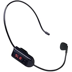 Micrófono Profesional Para Radio Fm Calager Micrófono FM Profesional Reducción de Ruido Auriculares Portátiles Megáfono Radio Micrófono para Enseñar