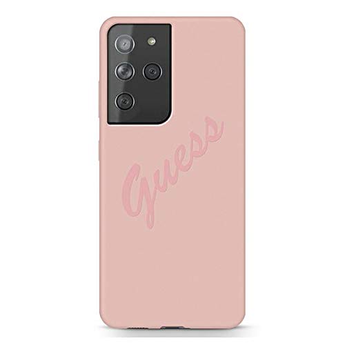 Guess GUHCS21LLSVSPI Coque de Protection pour S21 Ultra G998 Rose Script Vintage