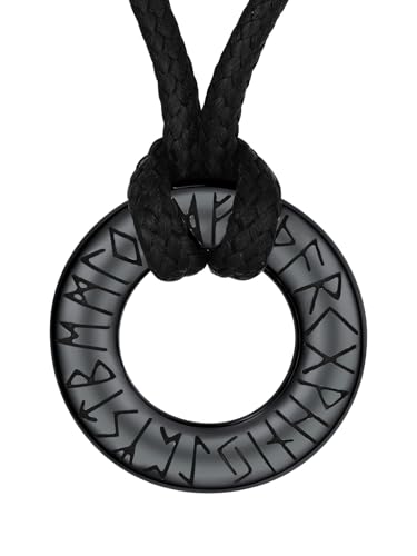 Collier en cuir pour homme ChainsProMax avec pendentif viking nordique en acier