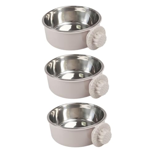 BESPORTBLE 3stücke Stainless Steel Pet Feeder Wandmontierter Futternapf Für Hunde Und Katzen Kleiner Grauer Futternapf Mit Rutschfester Aufhängung Leicht Zu Reinigen Und Stabil Für