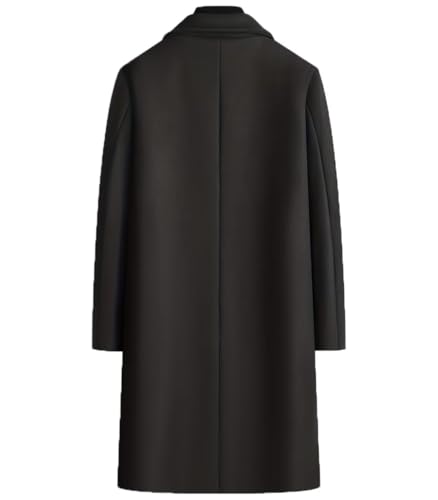 INVACHI Men's Wool Blend Pea Coat Notched Collar Double Breasted Overcoat Warm Winter Trench Coat2