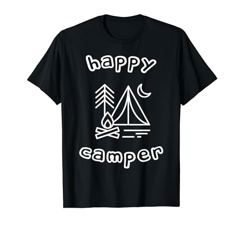 Happy Camper Outdoor Hiking Camping Camiseta